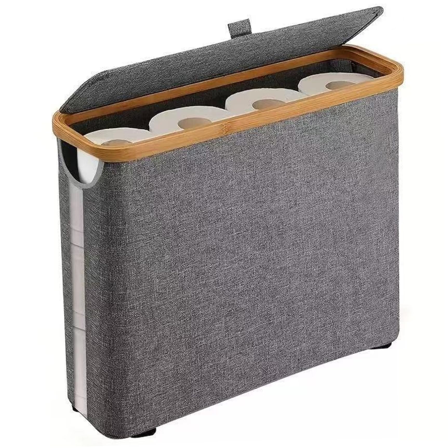 Conteneur toilette sur pied en bambou pour créer une ambiance zen et ordonnée dans vos WC