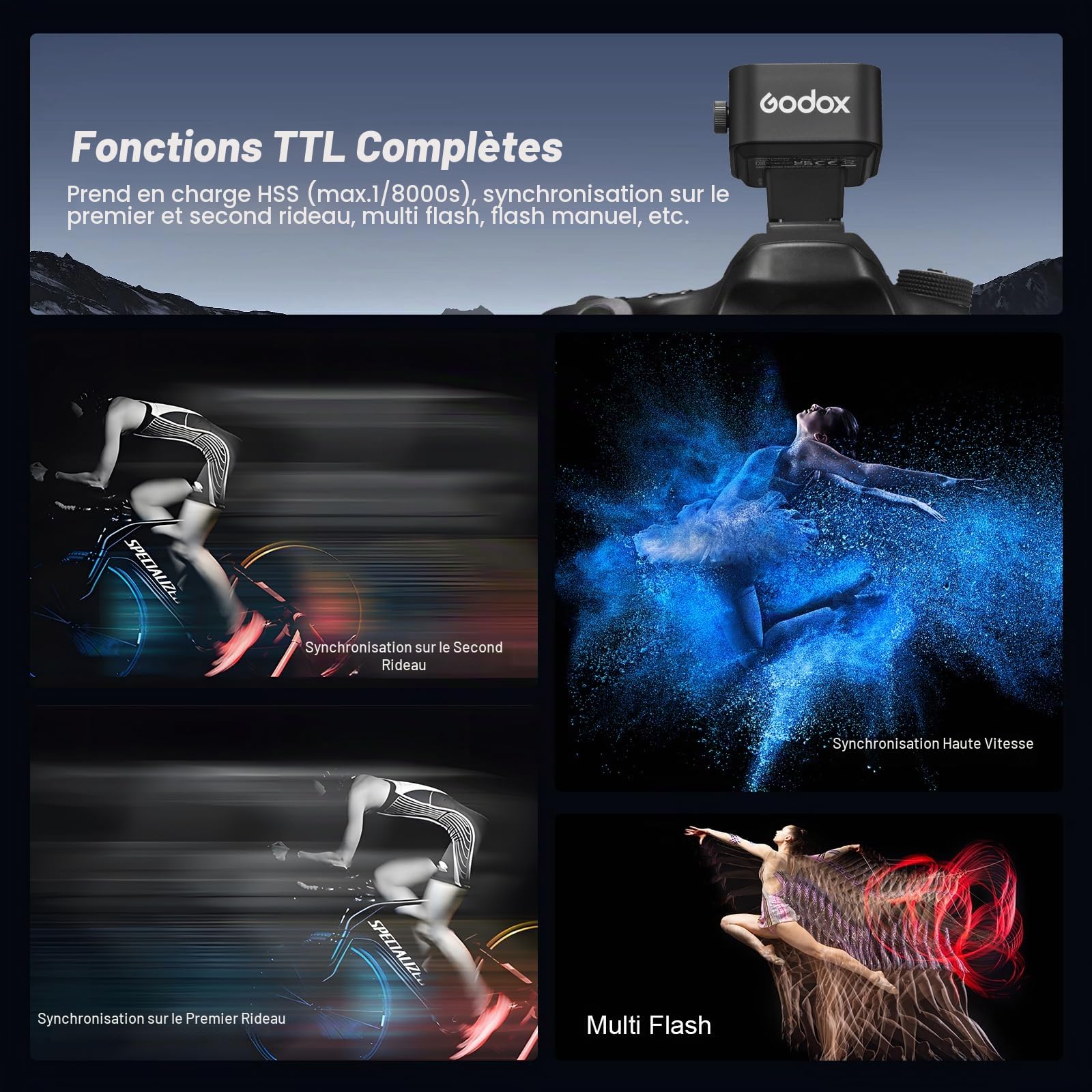 Godox X3-N X3N Wireless Flash Trigger Déclencheur de Flash sans Fil pour Appareil Nikon OLED Fonction sans Fil 1/8000S HSS TTL Tcm Batterie Remote Camera Flash Trigger pour Nikon