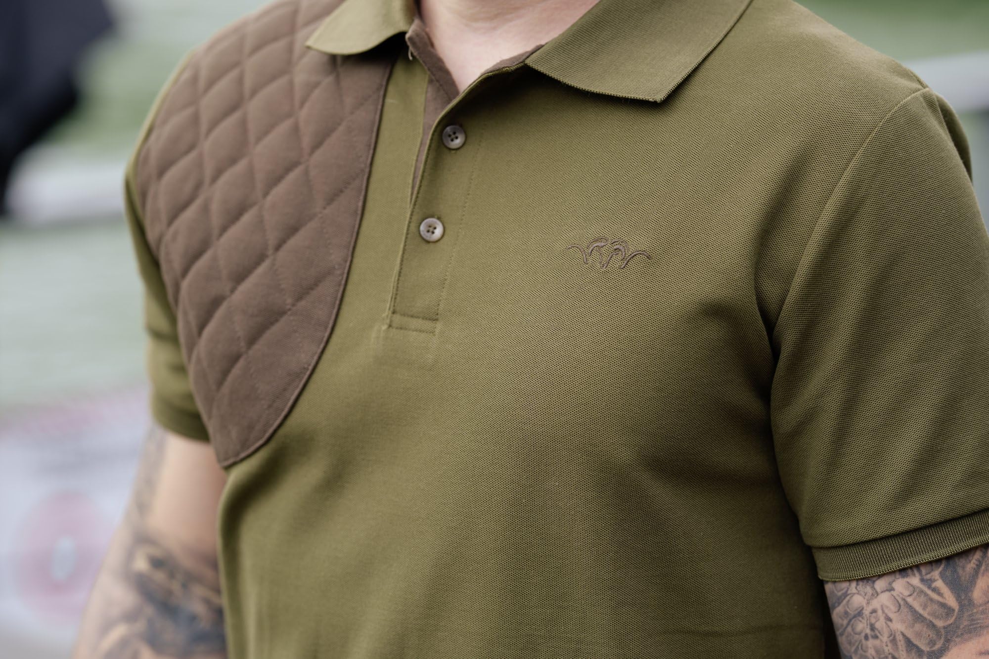 Blaser – Polo para hombre con parche de tiro | Polo de piqué con diseño deportivo y parche decorativo | Mezcla de materiales para alta S – 3XL