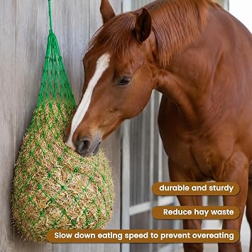 2 Pack Slow Feed Hay Nets for Horses, 40