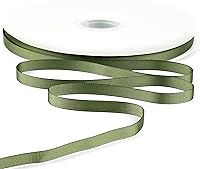 Vista 1 de Cinta de grogrén de musgo de 3/8 pulgadas a granel de 100 yardas, rollo de cinta fina verde oscuro para manualidades, cinta de tela sólida