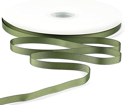 Cinta de grogrén de musgo de 38 pulgadas a granel de 100 yardas, rollo de cinta fina verde oscuro para manualidades, cinta de tela sólida para