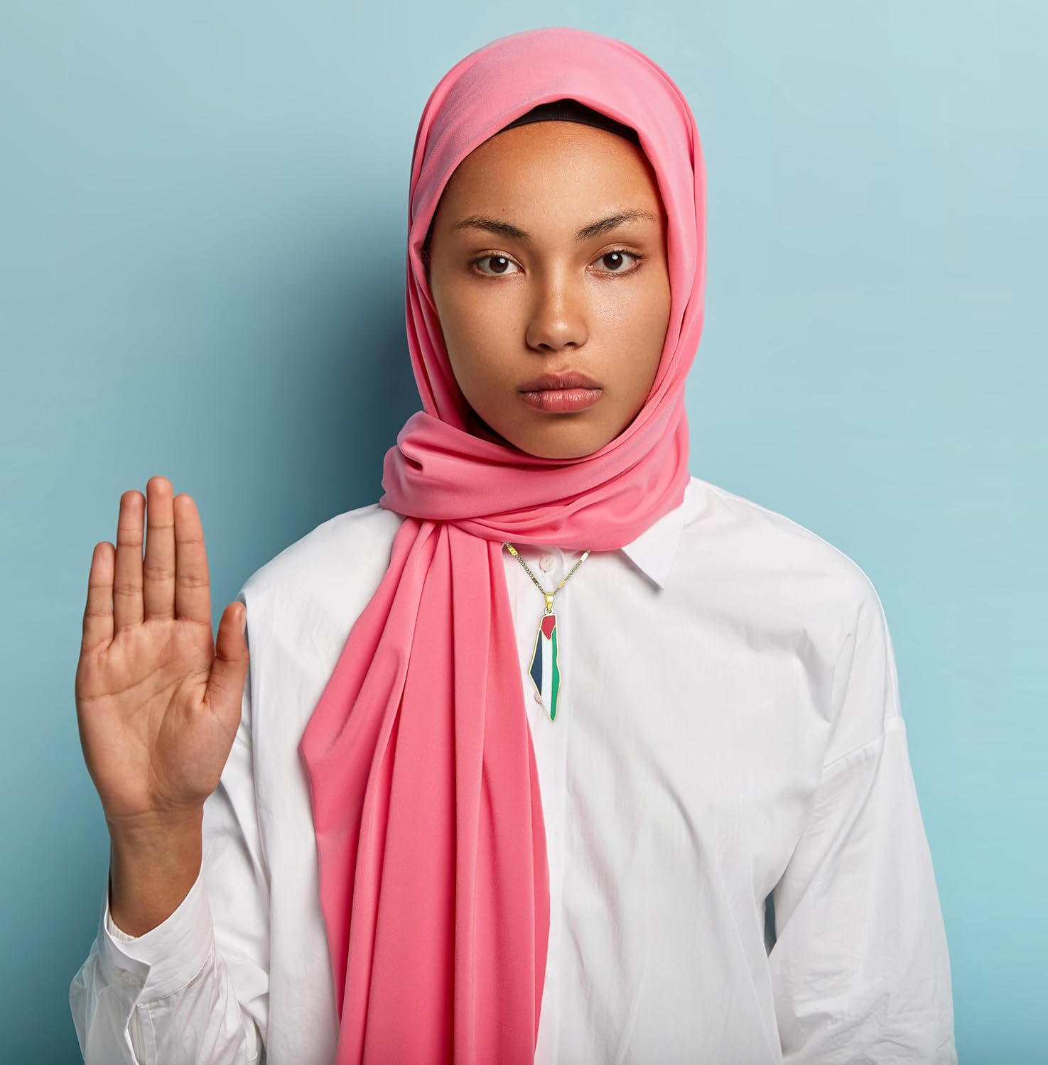 Palestine Pendant Map Necklace - Stainless Steel Silver Gold Plated Palestinian Flag Necklace Jewelry Gifts for Men Women - Image 4