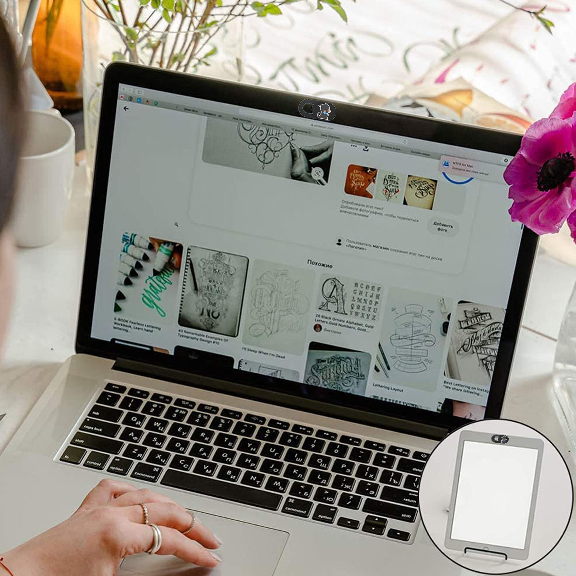 6 Cover Privacy Per Webcam Con Motivo Gatto - Scorrevole, Ultra Sottile, Adesiva Per Laptop E Smartphone - Foto 7