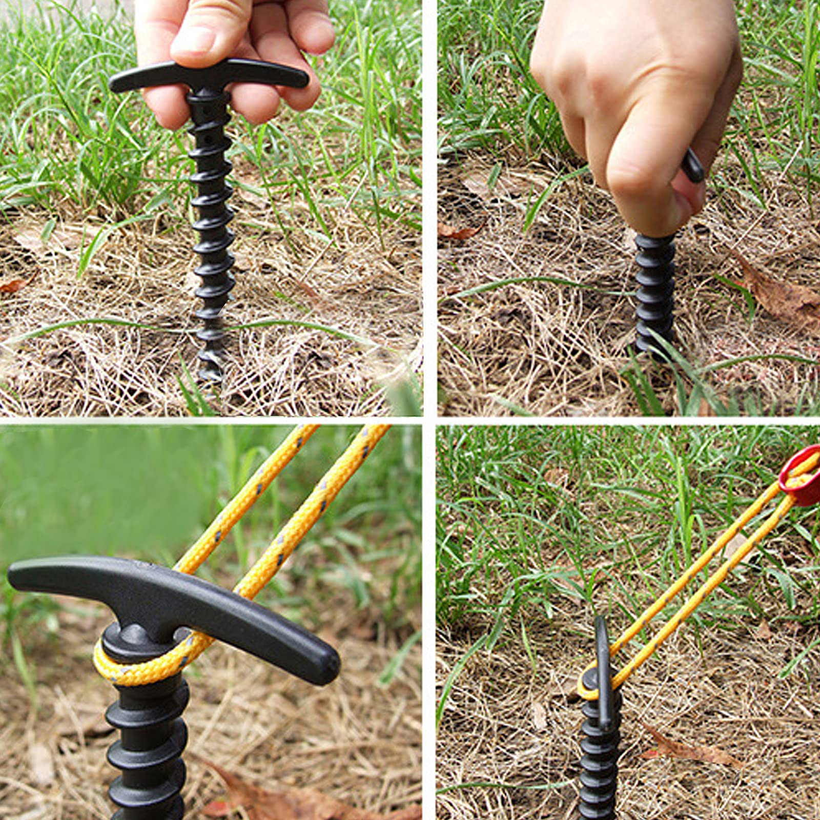 Lot De 10 Piquets D'ancrage En Spirale Pour Tente De Plage