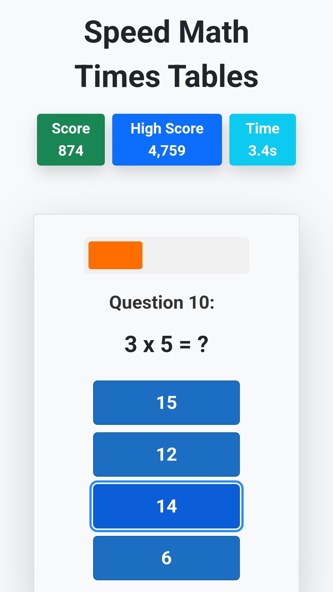Speed Math Times Tables - App on Amazon Appstore