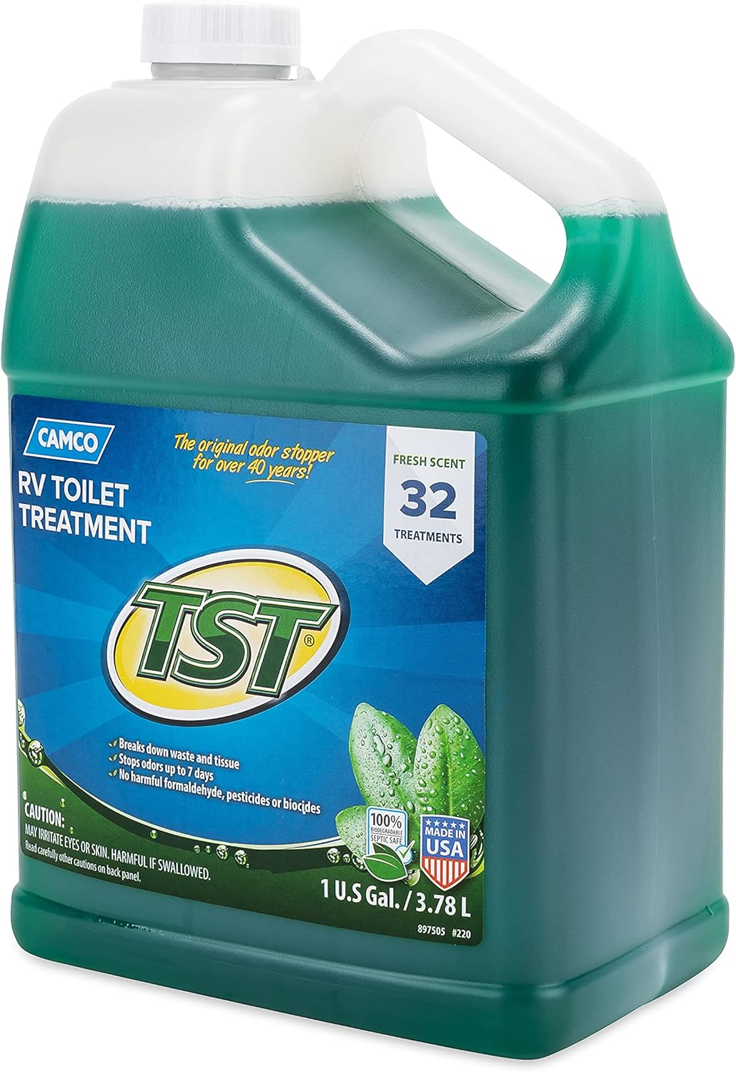 Camco TST Fresh Scent RV Toilet Treatment, Formaldehyde Free, Breaks Down Waste And