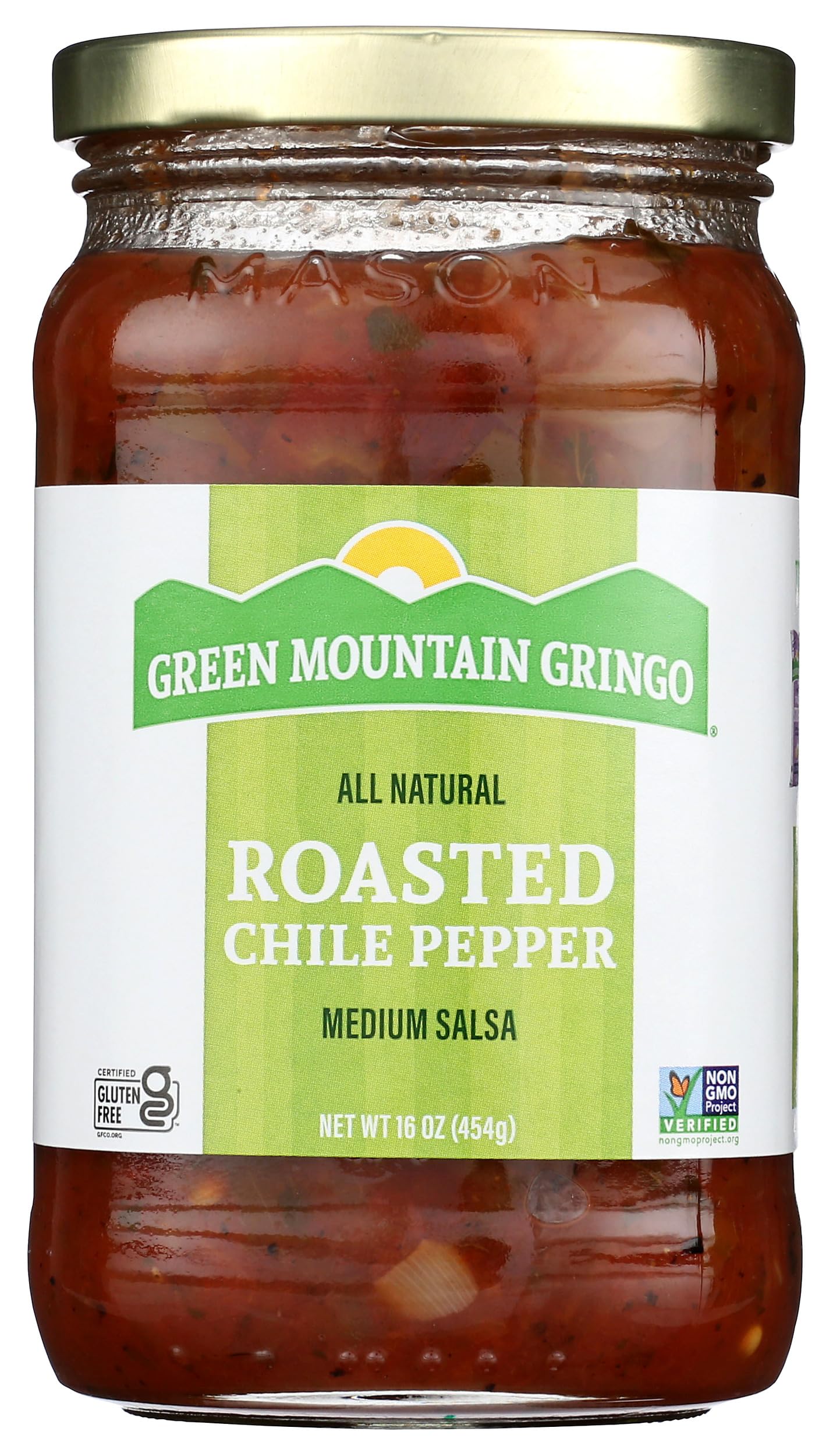 Green Mountain GringoMedium Fire Roasted Chile Pepper Salsa, Non GMO, 16 Ounces (Pack Of 6)