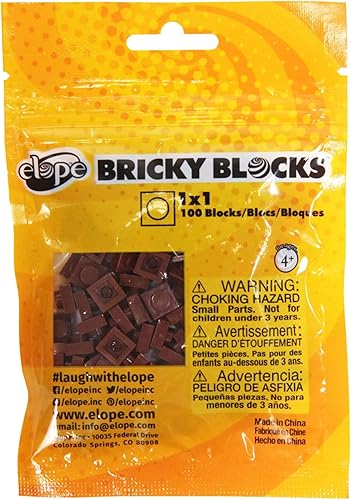 Miniatura 2 de elope BRICKY Blocks - Juego de 100 piezas construye, juega y crea con divertido juego de ladrillos entrelazados, color marrón