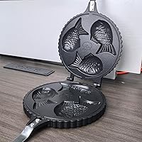 Vista 6 de Taiyaki Maker - Molde para pastel de pescado con forma de molde para tartas, molde para hacer pan, molde doble para cocinar en casa