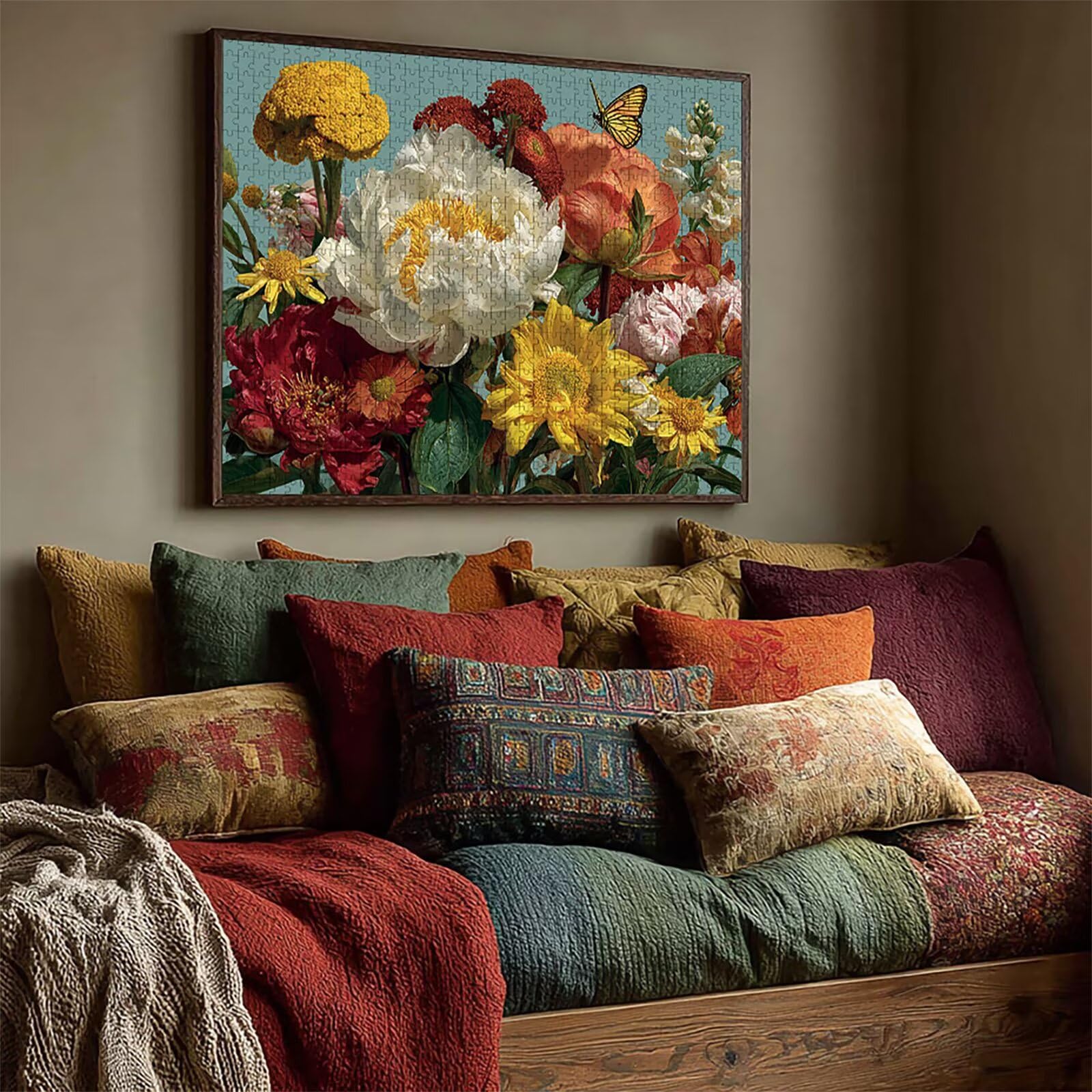 Puzzle Arte con Scatola Pianta, Farfalla Puzzle Legno 5000 Pezzi Adulti 156x105cm, Attività di Intrattenimento ad Alta Difficoltà, DIY Classici Gioco, Jigsaw Per Tutta La Famiglia, Regalo, S-6263