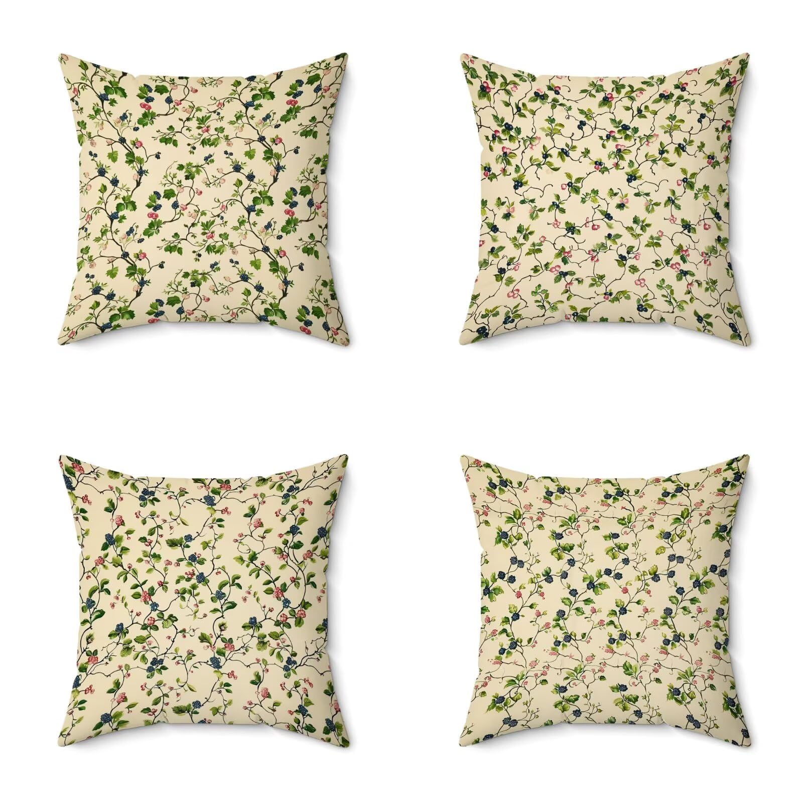 Poduszka outdoorowa 70 x 70 cm, zestaw 4 kremowych poszewek na poduszki, wodoodporna, miękka poduszka na sofę, HD, dwustronny nadruk, poduszka dekoracyjna do użytku na zewnątrz, do ogrodu, na taras