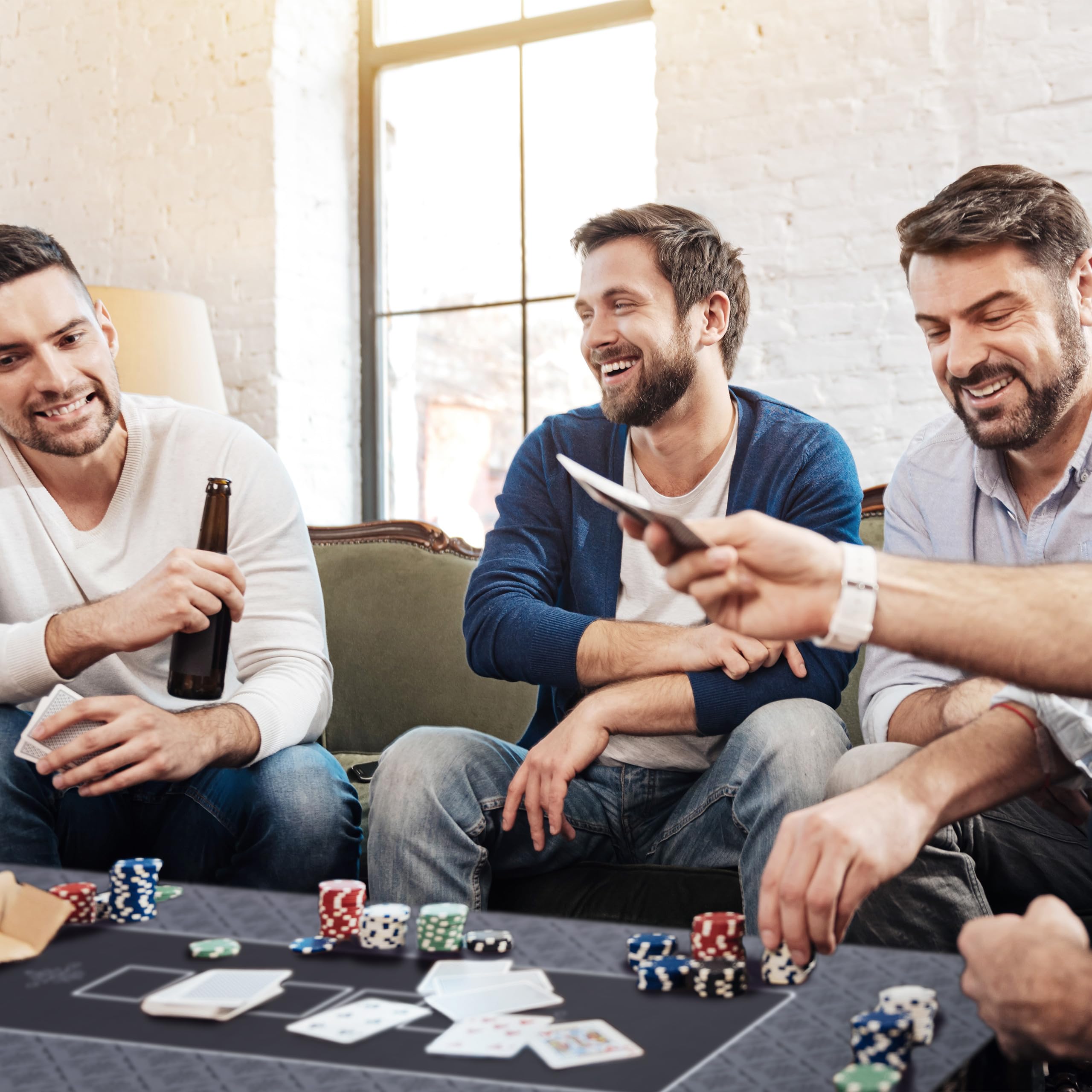 Relaxdays Texas Holdem mata do pokera, 180 x 90 cm, podkładka na stół do pokera, duża, antypoślizgowa, poliester, akcesoria do pokera, czarna