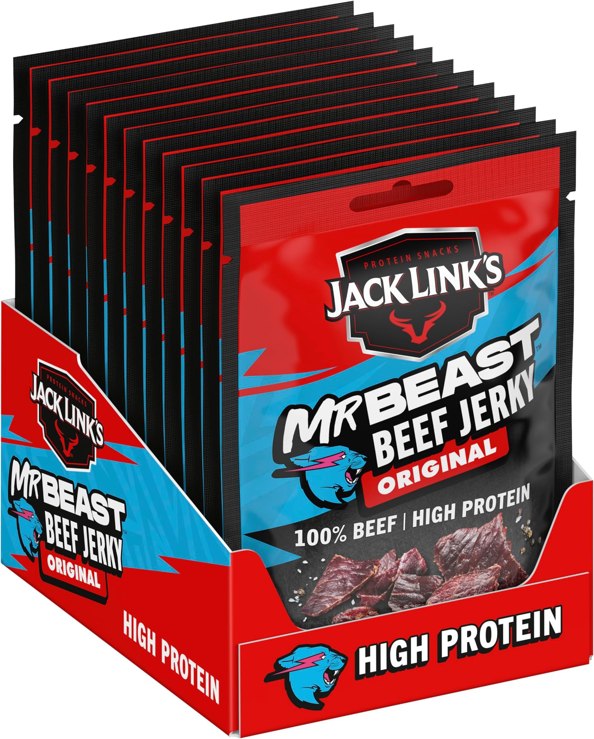 Beef Jerky Original – High Protein Meat Snack – Dried Halal Beef 25g (Pack of 12)