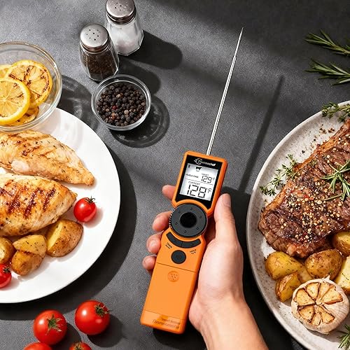 Miniatura 2 de Termómetro digital de carne para parrilla, termómetros de alimentos de lectura instantánea para cocinar con guía de cocción de alimentos,