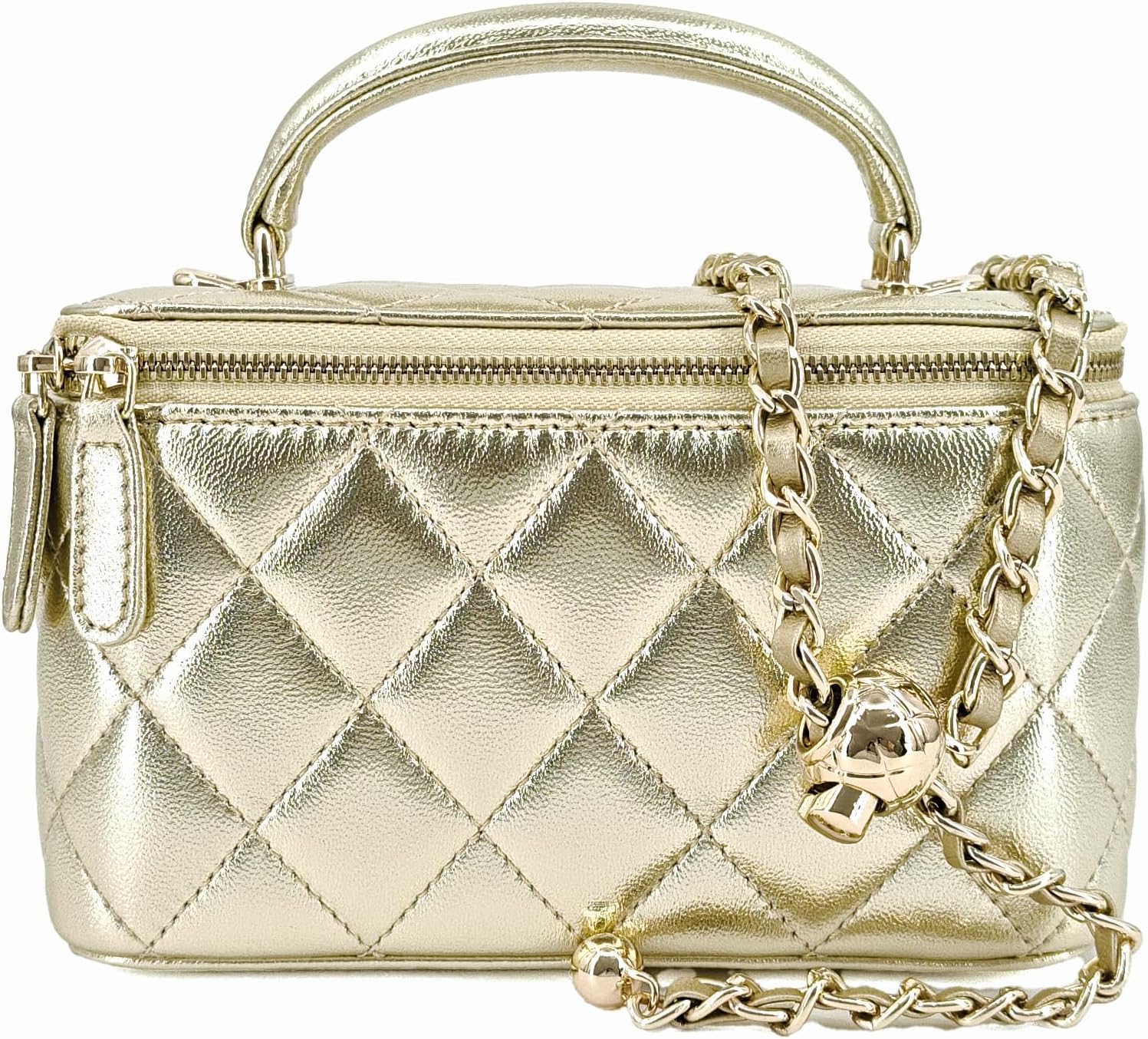 M-ioi-M Small Mini Quilted Lambskin Vanity Purse Crossbody Bag for Women