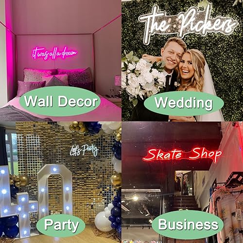 Miniatura 5 de Letrero de neón personalizado para boda, Binager personalizable, letrero de neón con nombre, decoración personalizada, letrero de luz acrílica