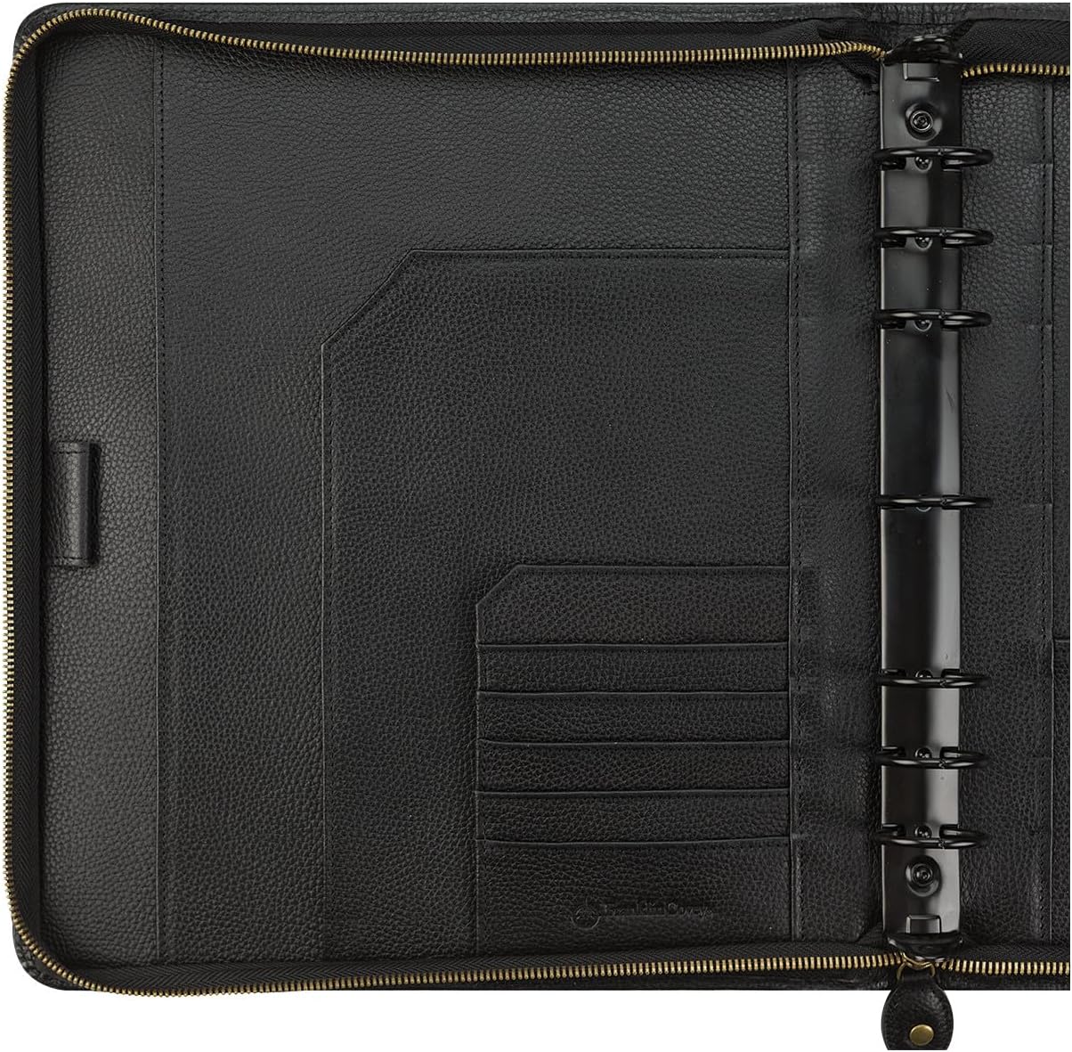 FranklinCovey - Tyler Ring-Bound Binder for FranklinCovey Planners | Leather - Zipper Binder (Monarch, Black)