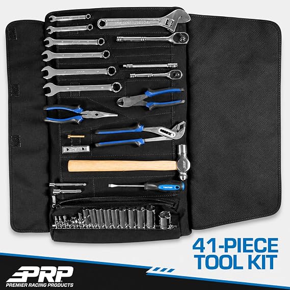 PRP UTV Tool Kit for Polaris RZR - Includes 41 Essential Tools, Roll-Up Storage Bag with Easy-Grab Handle, Mounts to Vehicle