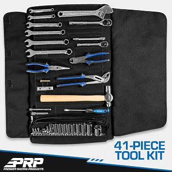 PRP UTV Tool Kit for Polaris RZR - Includes 41 Essential Tools, Roll-Up Storage Bag with Easy-Grab Handle, Mounts to Vehicle