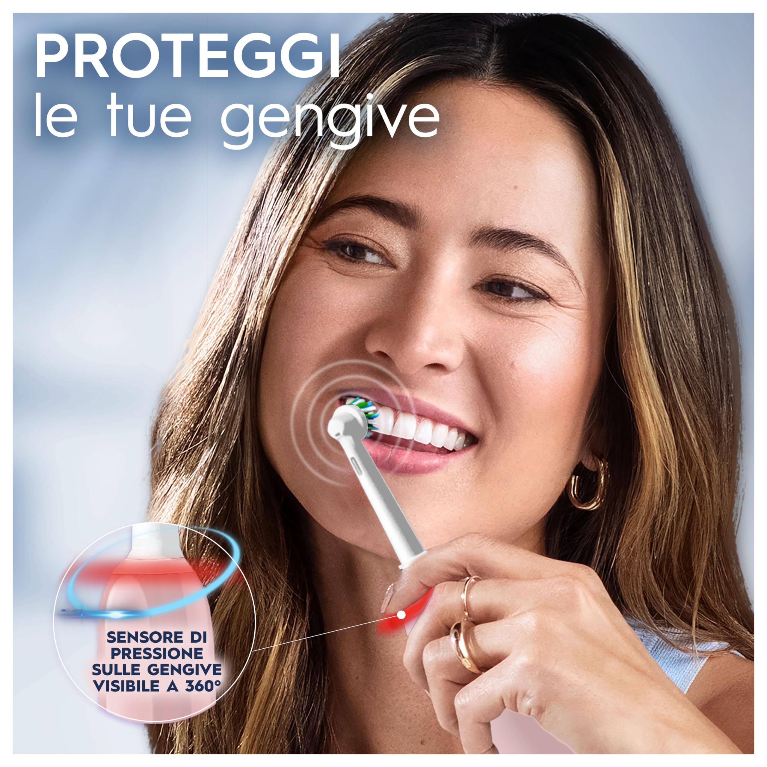 Oral-B Spazzolino Elettrico Ricaricabile Pro Series 3, Sensore di Pressione Luminoso, Batteria a Lunga Durata, 2 Testine, 1 Spazzolino Elettrico, 1 Custodia Viaggio, Rosa, Idea Regalo