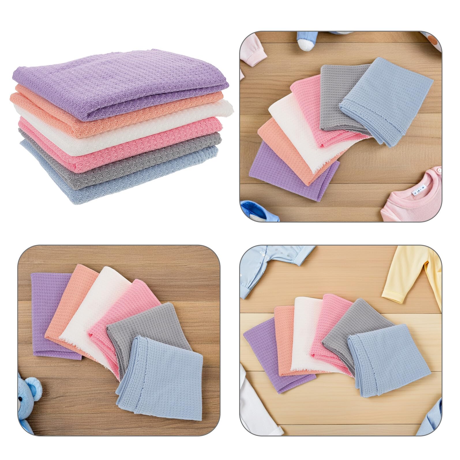Toddmomy 6 Piezas Mantas Envolventes Elásticas para Niña Colores Sólidos Neutros para Fotografía Recién Nacido Accesorios para Sesión Fotos Niña Suaves y Transpirables para Recién