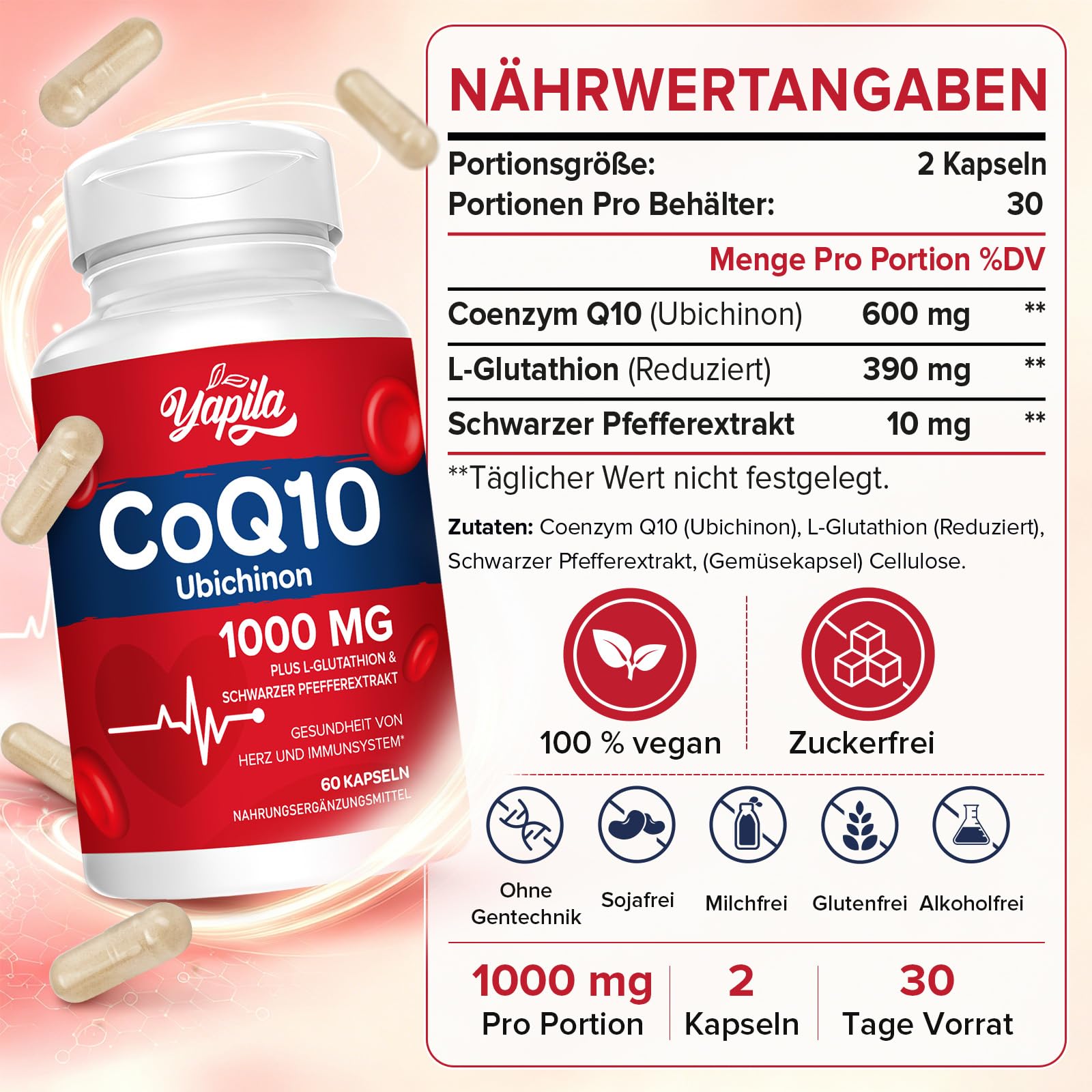 is glutathione soap safe CoQ10 with L-Glutathione 1000mg Capsules (Pack of 2) Codeage Liposomal Vitamin C+ Platinum,