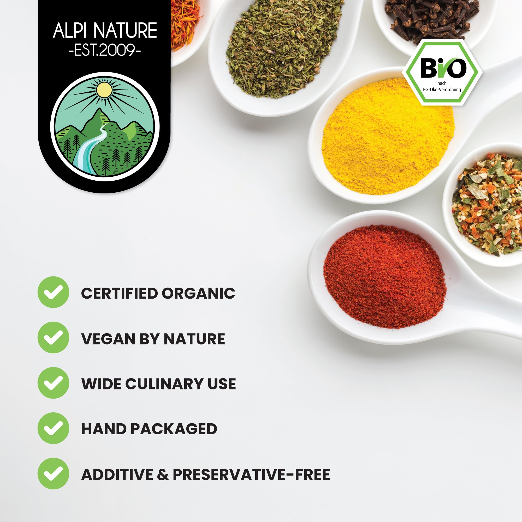 Alpi Nature Ekologiczna Przyprawa Pomidor i Mozzarella 250g, Włoska Przyprawa do Gotowania