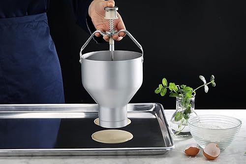 Miniatura 8 de New Star Foodservice 37463 Dispensador de panqueques de aluminio de grado comercial con soporte, color plateado