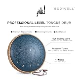 HOPWELL - Tambor de lengua de acero, 12 pulgadas, 13 notas, instrumentos de percusión, tambor de mano con libro de música, mazos de tambor y bolsa de transporte, Do mayor (azul marino)