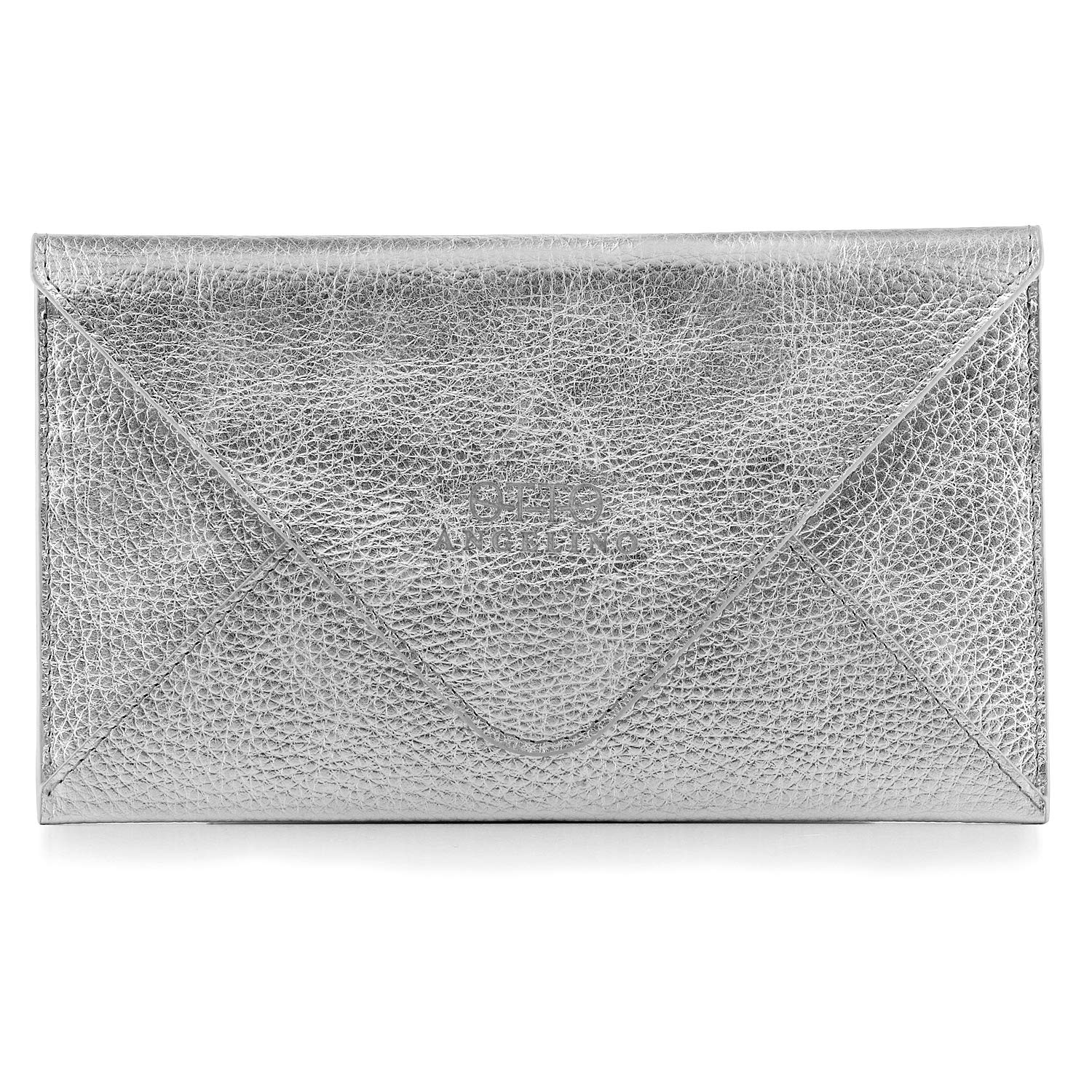 Otto Angelino Slim Genuine Leather Wallet Clutch - Multiple Slots Money, ID, Cards, Smartphone, RFID Blocking - Unisex