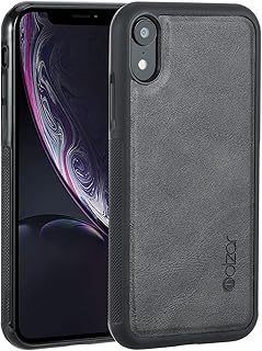 Molzar GripBig Series Coque iPhone XR avec Faux Cuir, Plaque Métallique Intégrée pour Support de Voiture Magnétique, Suppo...