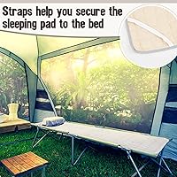 Vista 6 de Paquete de 2 protectores de colchón de espuma acolchada para camping, suave, portátil, con bolsa de almacenamiento, parte inferior impermeable