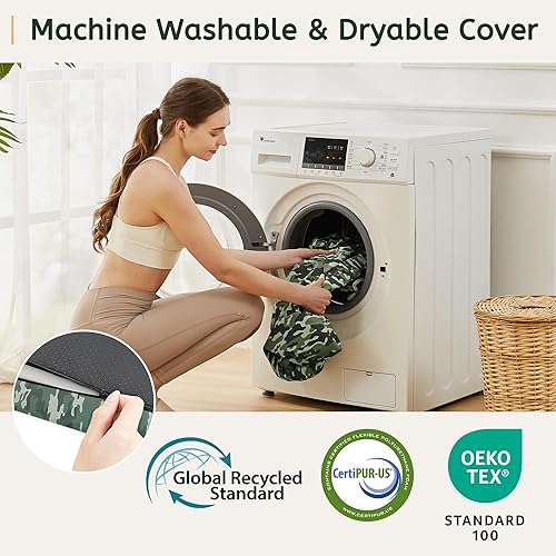 Miniatura 7 de HomeMate CertiPUR-US - Colchón de espuma viscoelástica para campamento, colchón enrollable portátil para adultos, colchoneta para dormir, colchoneta