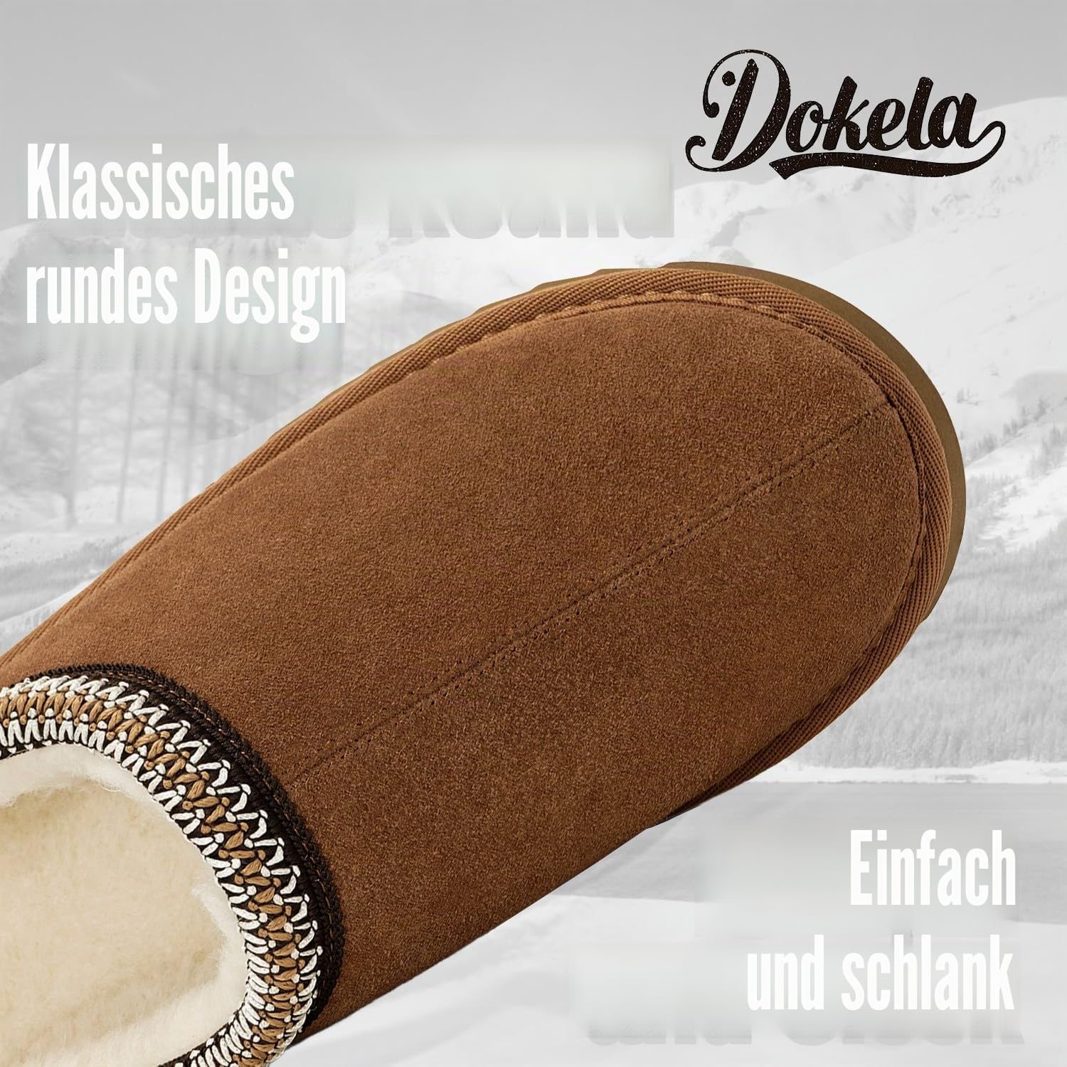 Dokela Hausschuhe Damen Winter Herren Pantoffeln Warm Gefüttert | Lined Clogs,Mini Stiefel,Rutschfeste,Weichem Futter,Leicht Slipper,für drinnen und draußen