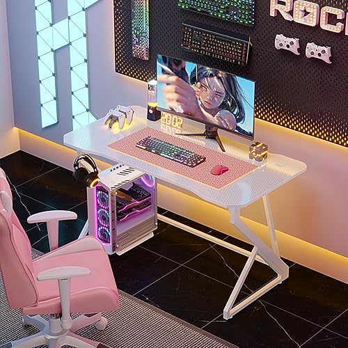 Miniatura 2 de Grandder - Escritorio para videojuegos en forma de Z de 40 pulgadas, estación de trabajo para jugadores, escritorio de computadora para el hogar con