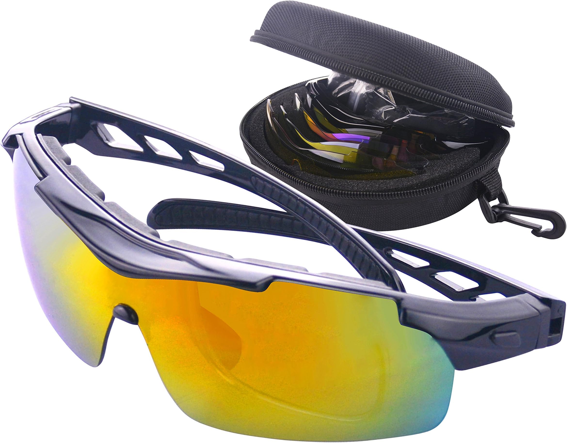 Polarized Sports Sunglasses with Strap Interchangeable Lens for Men Women Outdoor Sports