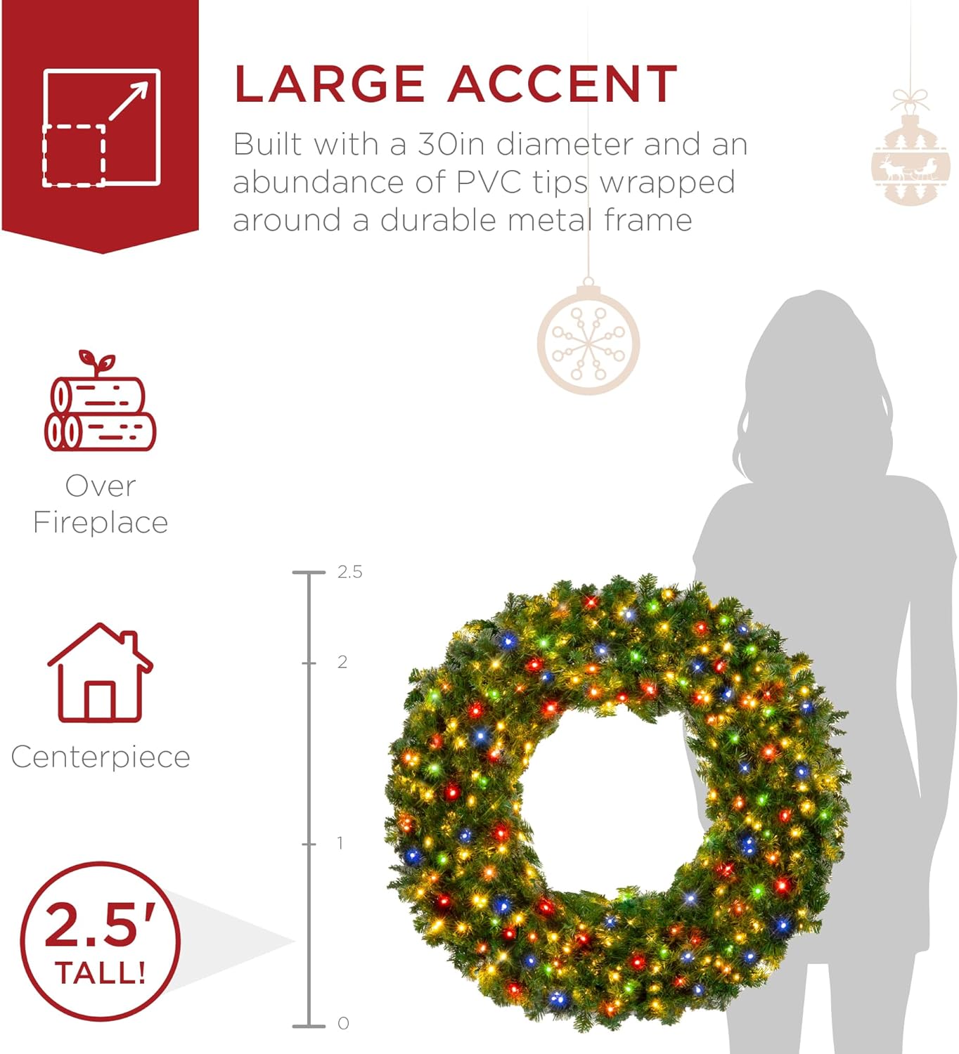 Large Wreath as an accent piece, 2.5 feet tall