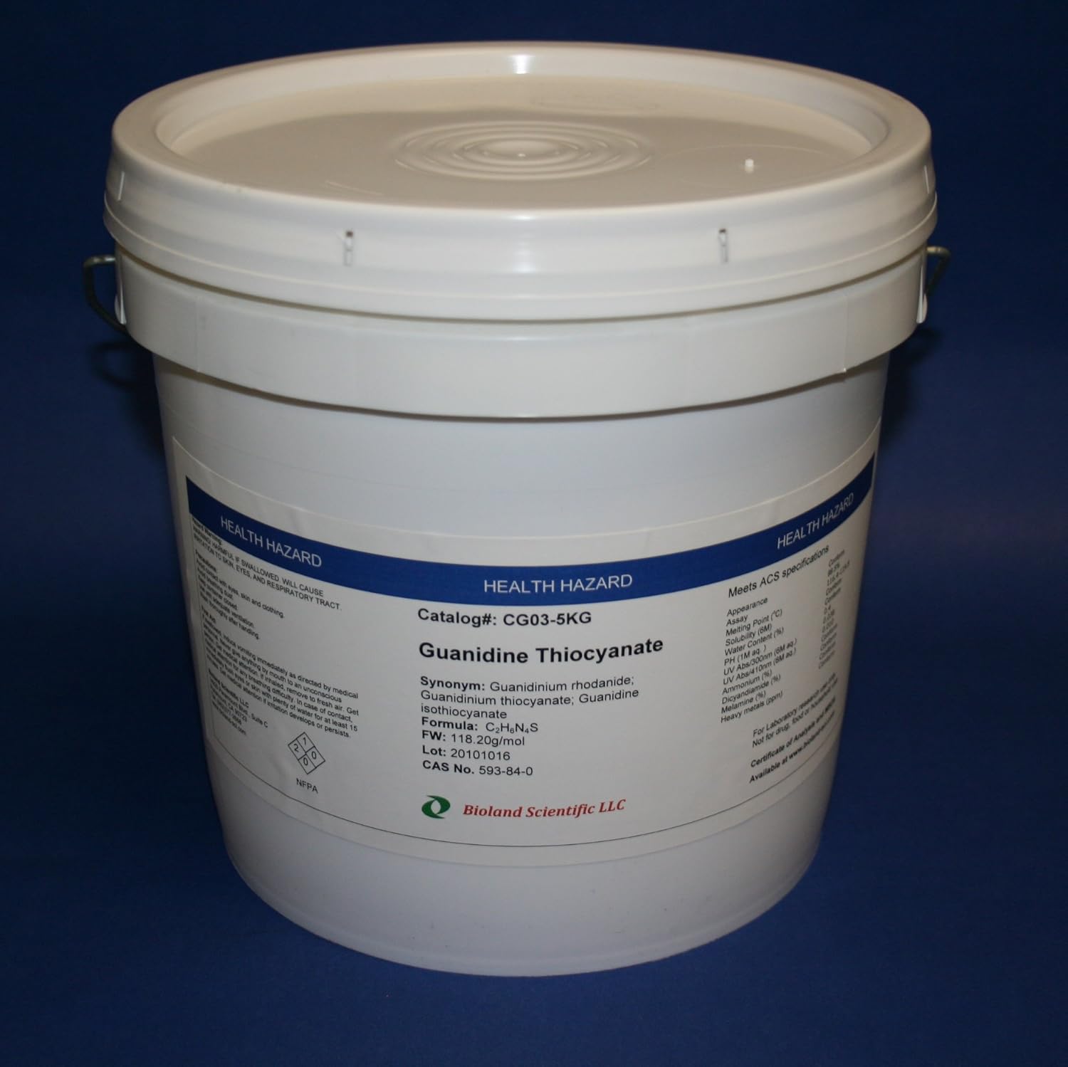 Guanidine Thiocyanate Guanidinium Rhodanide Guanidinium Thiocyanate Guanidine Isothiocyanate 100g 5kg 1kg Amazon Com Industrial Scientific