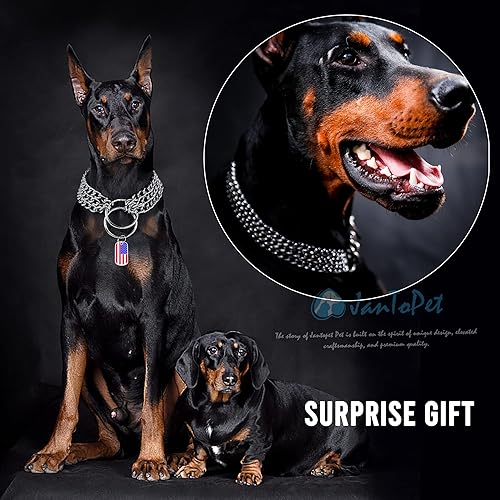 Miniatura 3 de JanToPet Collar de cadena para perro, collar de acero inoxidable para caminar, collar de metal OP con eslabones cubanos a prueba de mordidas, collar