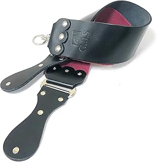 G.B.S Ultra Wide Straight Razor Strop Handmade Barber Leather Razor Strop for Sharpening Razor, & Tools Dual Sharpening Strap in Black and Maroon with Fine Edges blade 3" x 26" for Men