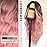 AISI HAIR Ombre Pink Wig for Women, Long Wavy Lace Hairline Middle Part Synthetic Heat Resistant Wig for Daily Party-26 Inch