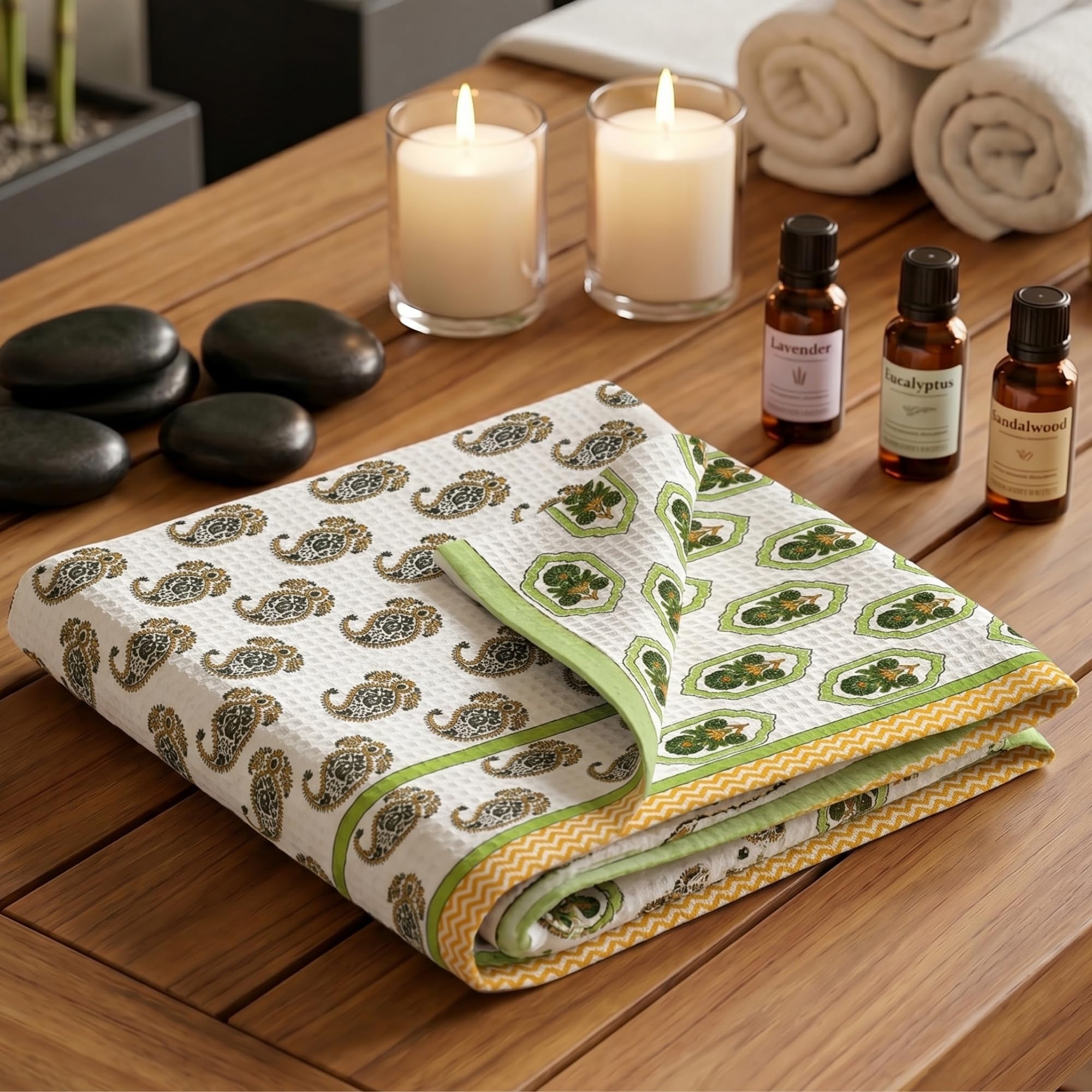 Mafatlal Madhuban Soft & Absorbent Cotton Bath Towel (147×76 cm) | 250 GSM | Lightweight, Quick Dry, Floral Design-image-17