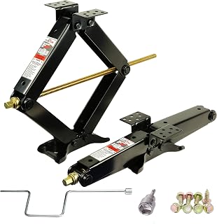 PEAKTOW J0603 7500 lb. 24" RV Stabilizer Scissor Jack W/Handle Socket Screws 2PK