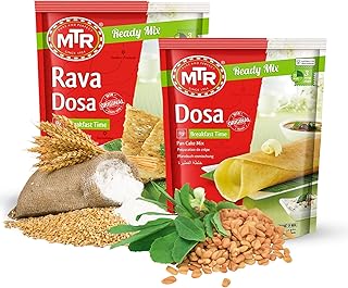 MTR Instant Assorted Mix - Ready to Cook Authentic Indian Breakfast, Lunch, Dinner or Snack Meal - No Added Preservatives - A Quick & Easy Recipe Suitable for Vegetarians - (Dosa Mixes, Pack of 2)