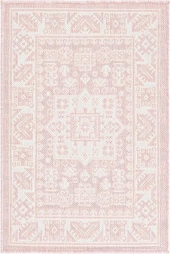 Miniatura 560 de Rugs.com Outdoor Aztec Collection Alfombra – 4 x 6 pies alfombra de tejido plano gris carbón perfecta para salas de estar, grandes comedores, planos