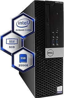 Dell Optiplex 6th Generation Desktop Computer | Quad Core Intel i5 (3.2) | 8GB DDR3 RAM | 250GB SSD Solid State | Windows 10 Professional | Home or Office PC (Renewed)