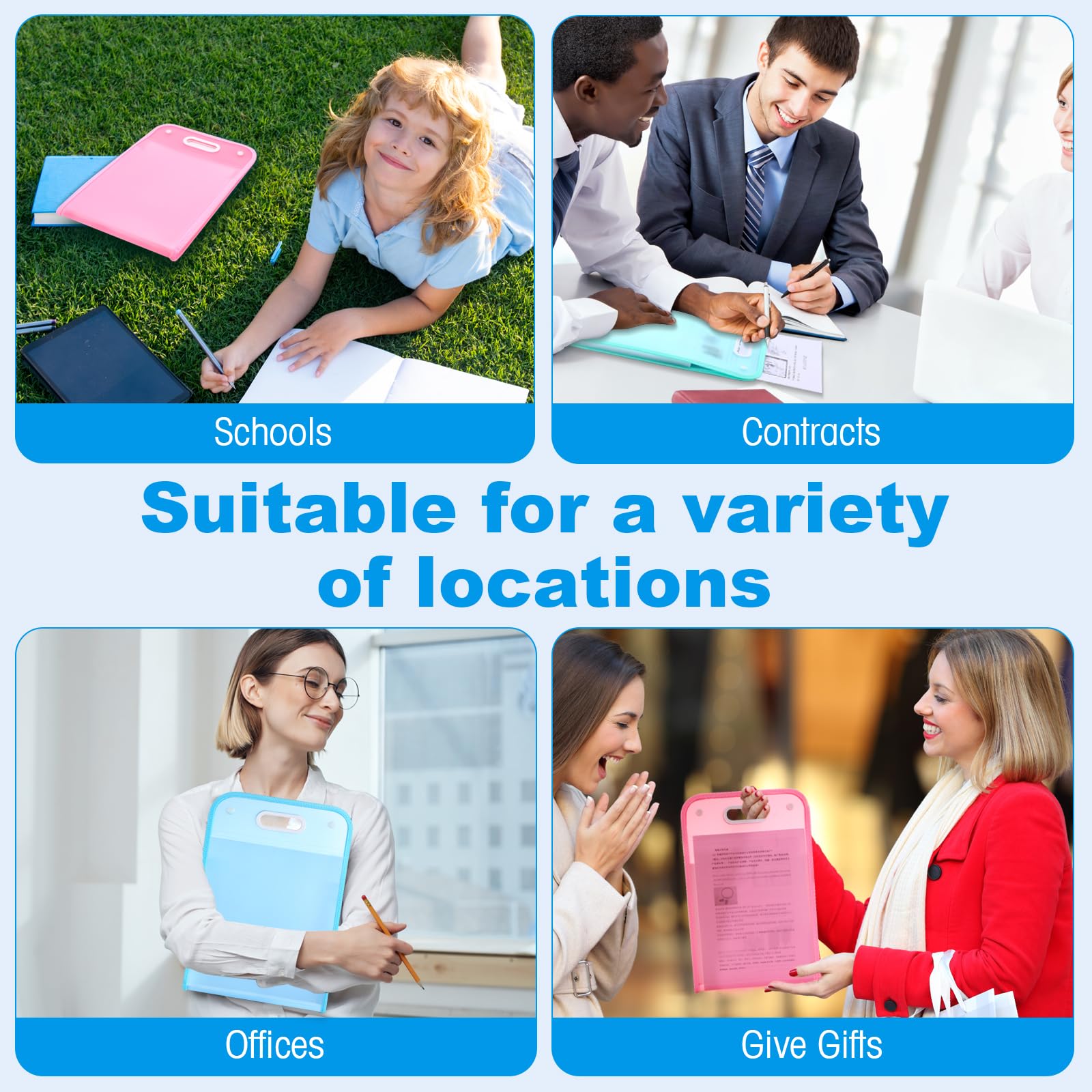 4 carpetas de archivos A4, organizador de archivos vertical A4 con asa, carpetas de archivos A4 impermeables expandibles con 13 bolsillos, gran almacenamiento, carpeta de documentos tamaño A4 para