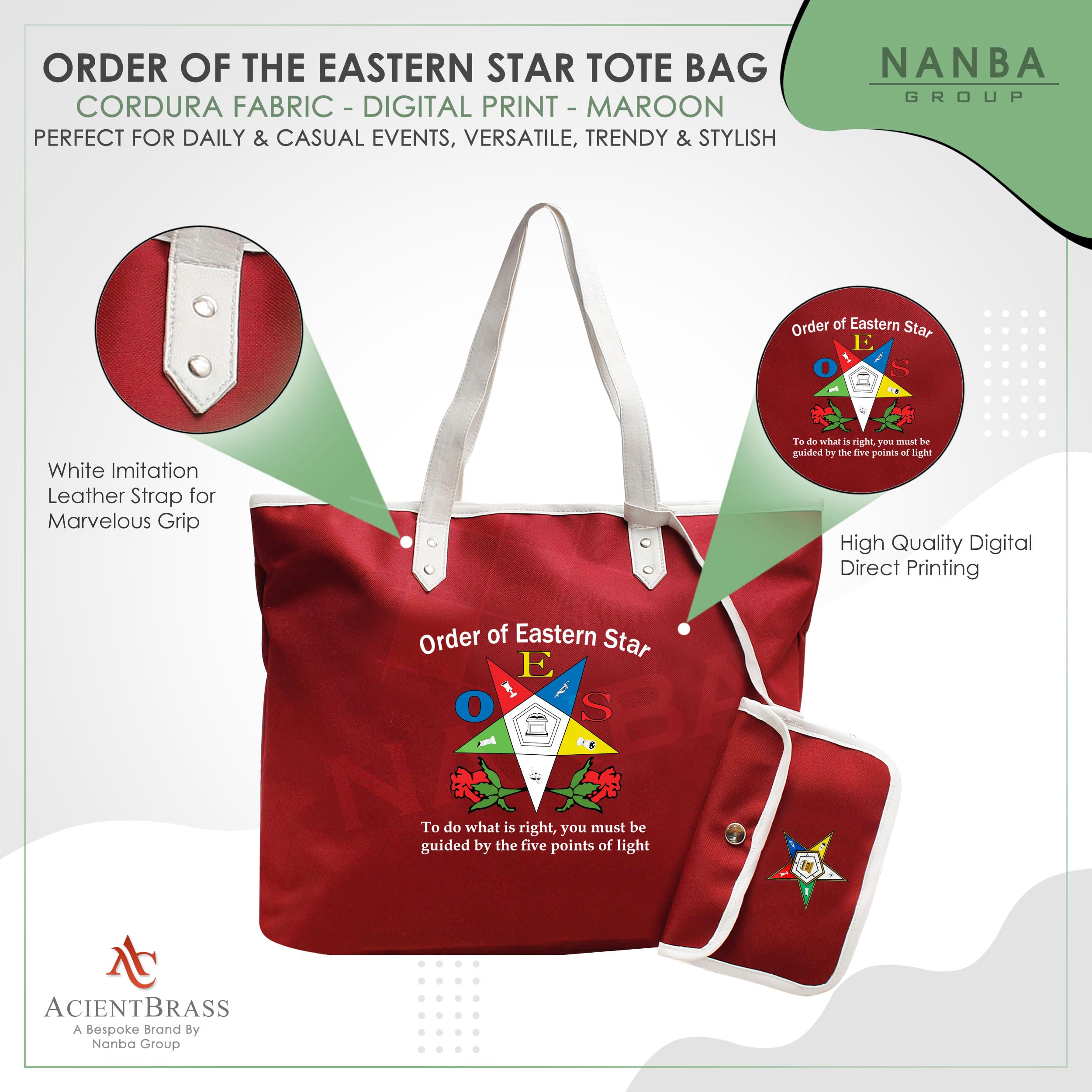 Order of the Eastern Star Tote Bag - OES Cordura Shoulder Bag