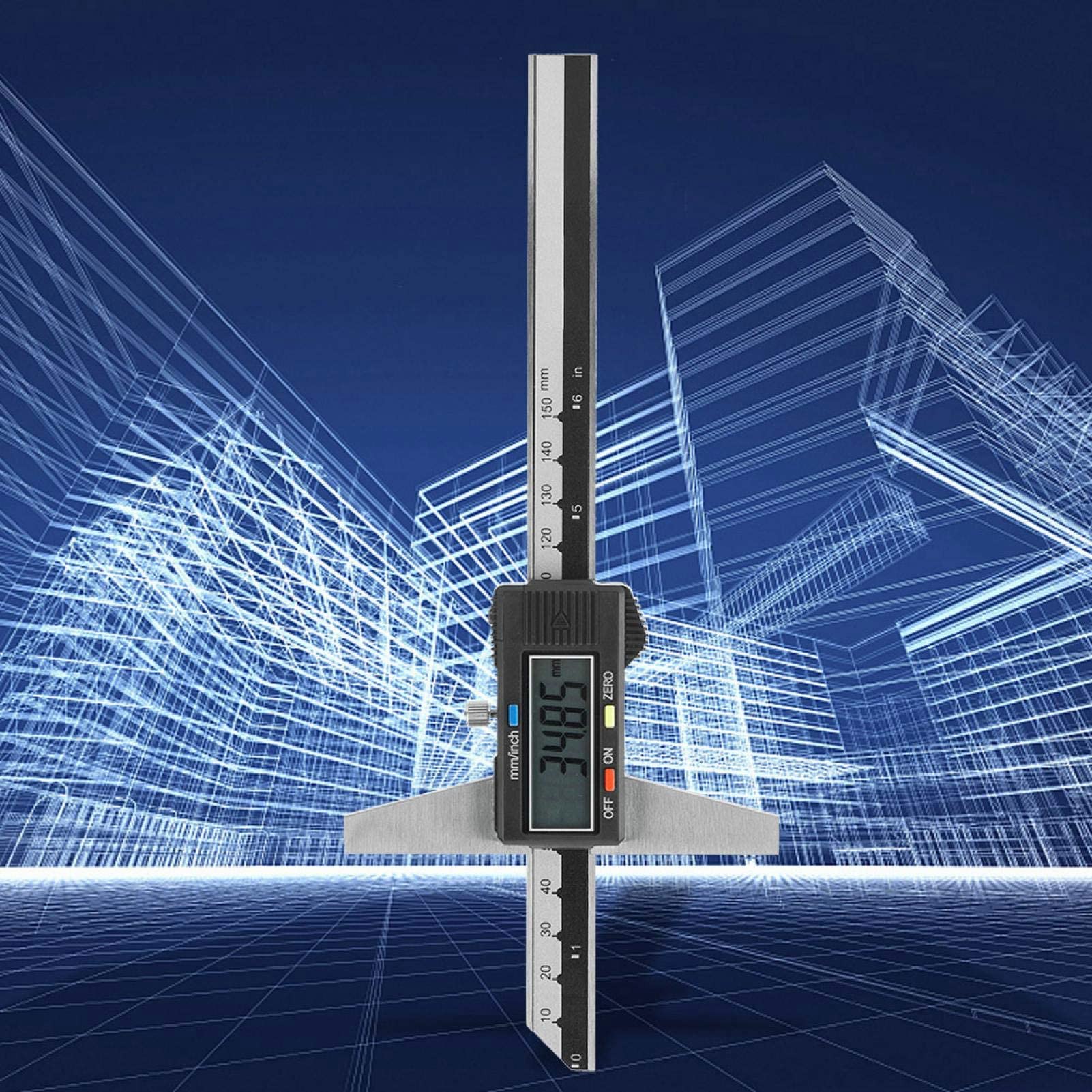 Tyenaza Calibro Digitale, Calibro Profondità Digitale in Acciaio Inox 0-150mm 0,01mm con Grande Schermo LCD Strumento Misurazione Elettronico Nonio per Casa, Fai-Da-Te e Uso Professionale